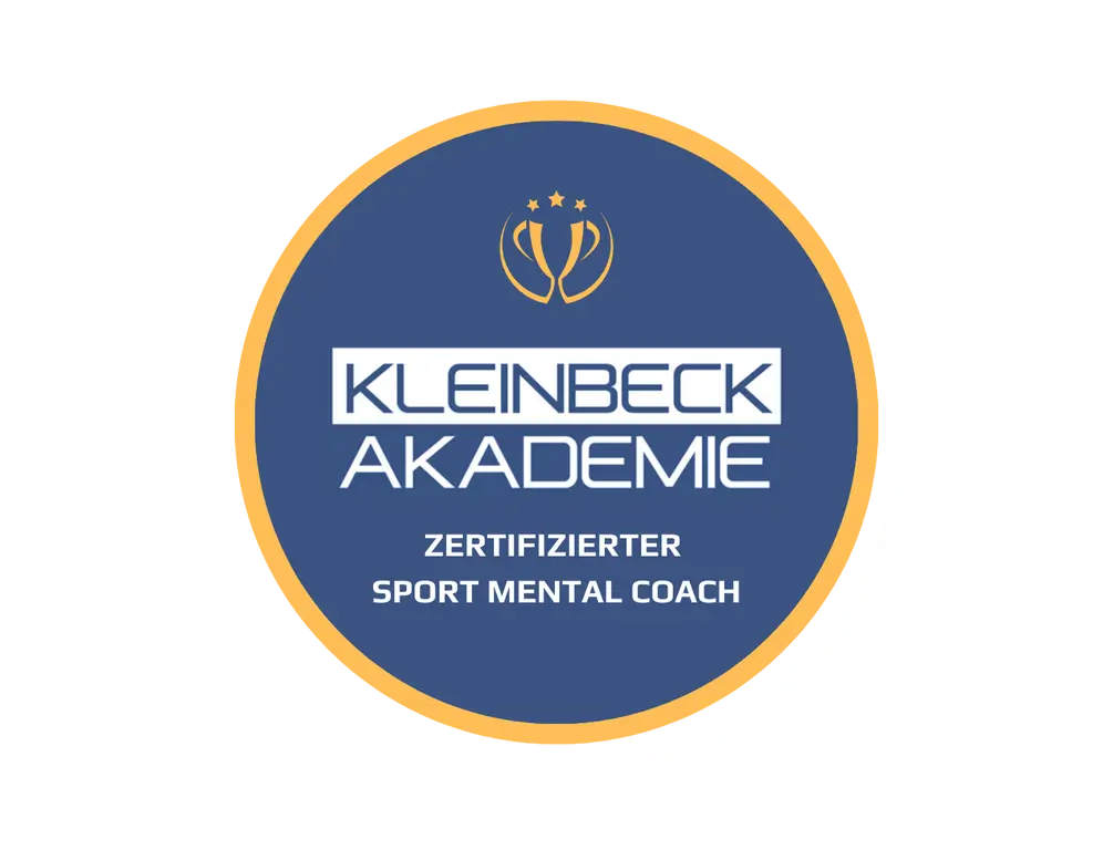 Siegel der Kleinbeck Akademie für den zertifizierten Sport Mental Coach mit Logo und Schriftzug.